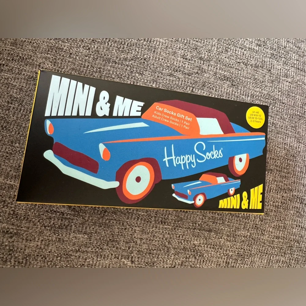 Happy Socks Mini & Me Father And Son Car crew Socks Gift Box